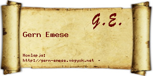 Gern Emese névjegykártya
